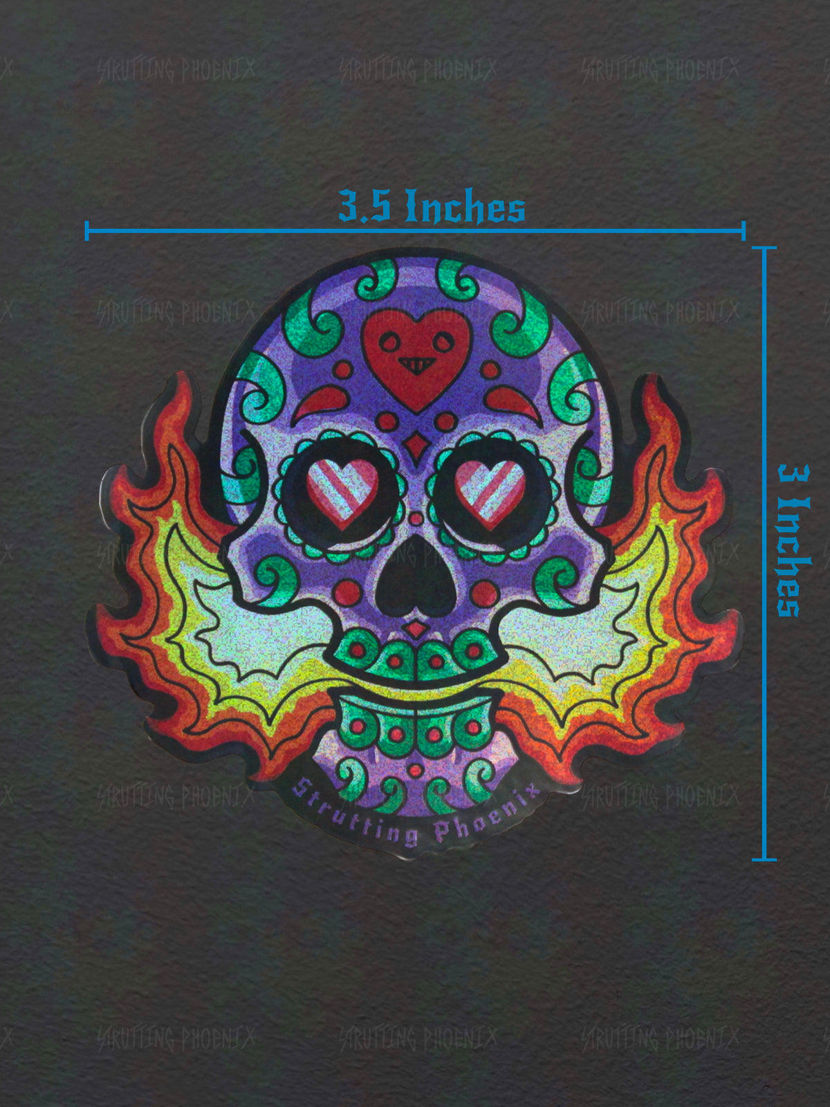 "Fire sugar skull" sticker