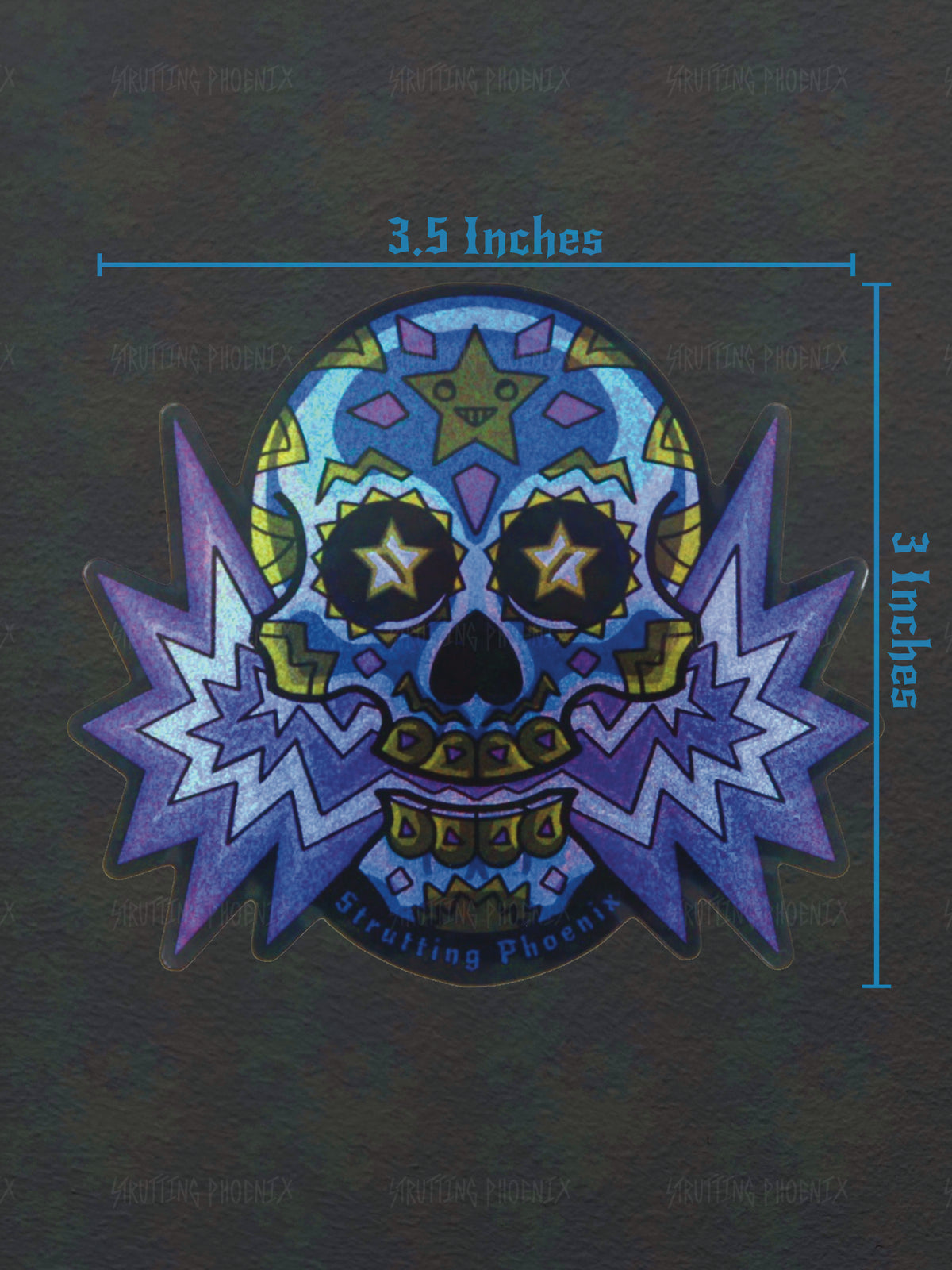 "Lightning sugar skull" Sticker